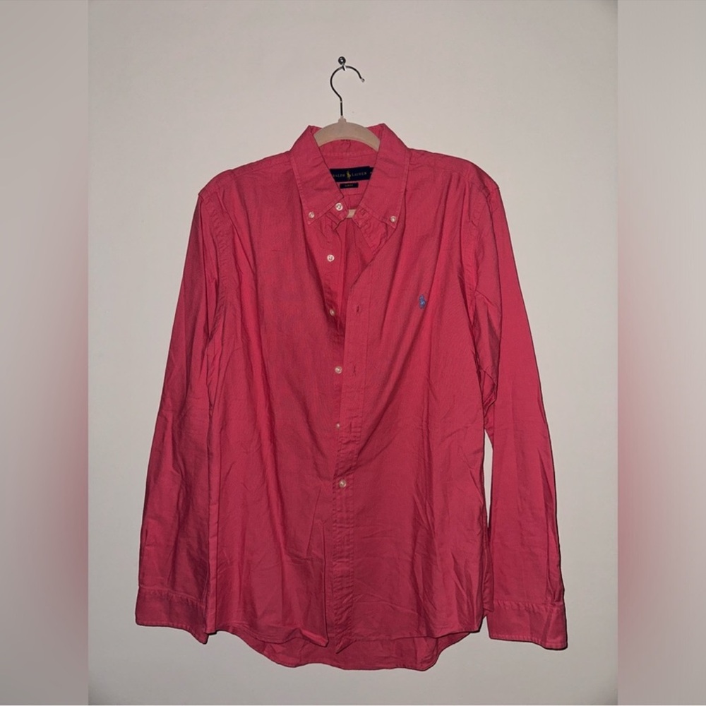 Ralph Lauren Men's Vibrant Red Button-Down Shirt